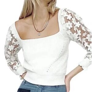 French Connection White Floral Blouse